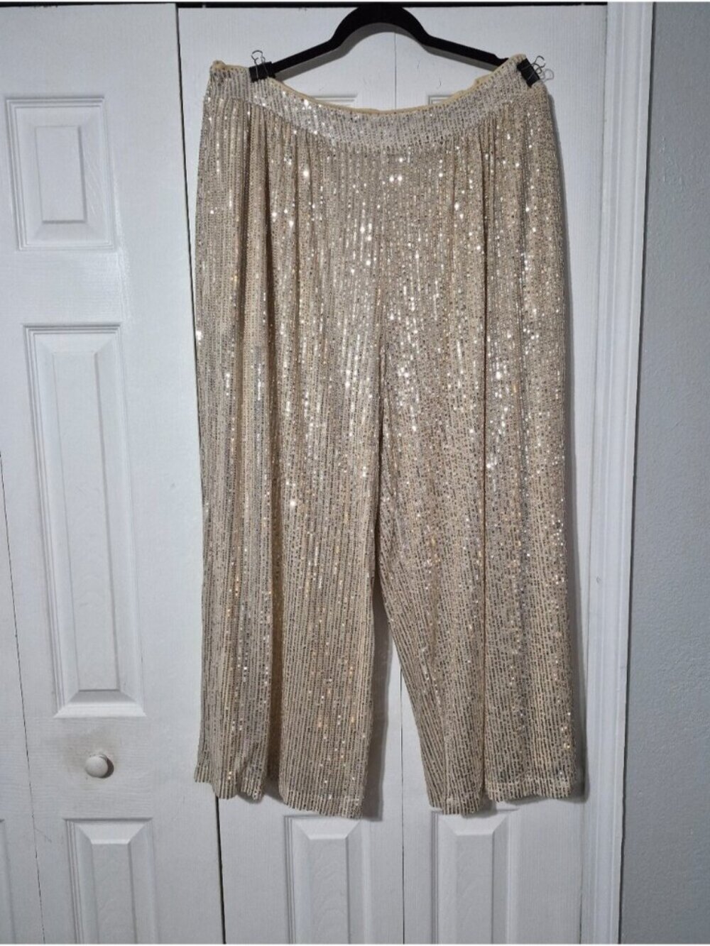 Y2K Party Glam sequin wide-leg pants